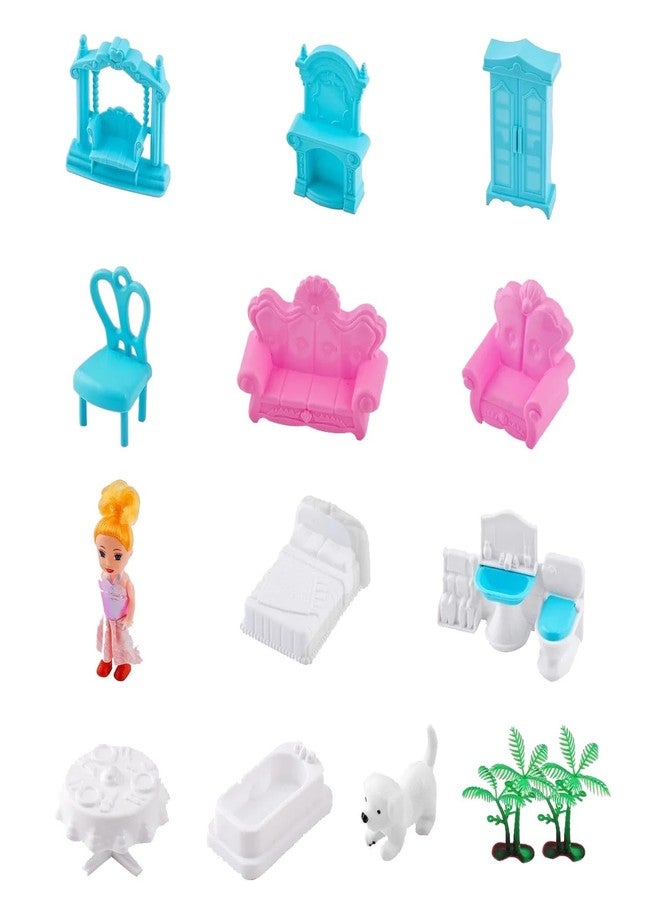 JALKAR Play Dollhouse for Girls, 5 Rooms Kids Dollhouse with Doll Toy Figure, Furniture and Accessories, Doll House Gift Toys for Kids Girls Ages 3 & Up - Image 4